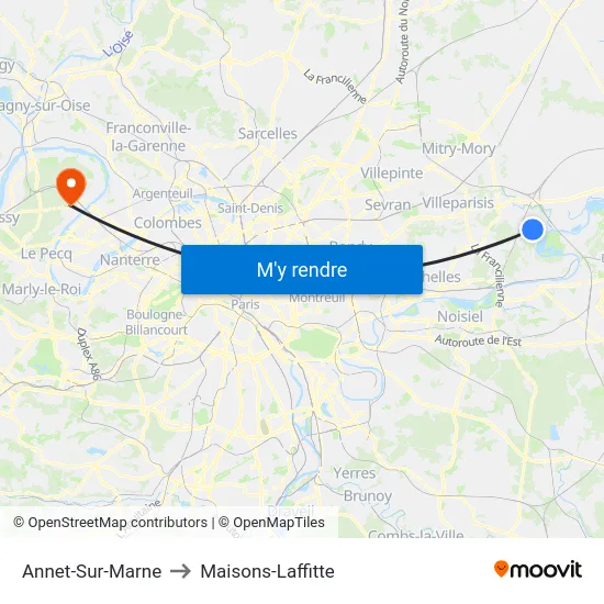 Annet-Sur-Marne to Maisons-Laffitte map