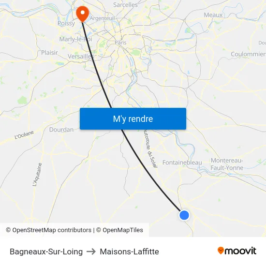 Bagneaux-Sur-Loing to Maisons-Laffitte map