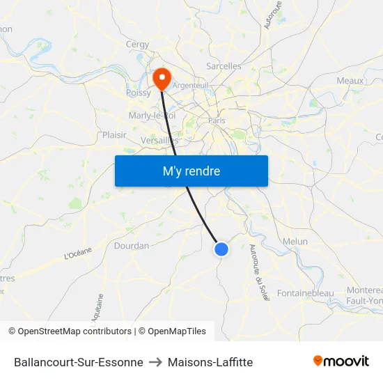 Ballancourt-Sur-Essonne to Maisons-Laffitte map