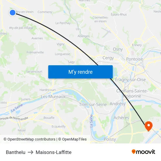 Banthelu to Maisons-Laffitte map