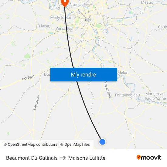 Beaumont-Du-Gatinais to Maisons-Laffitte map
