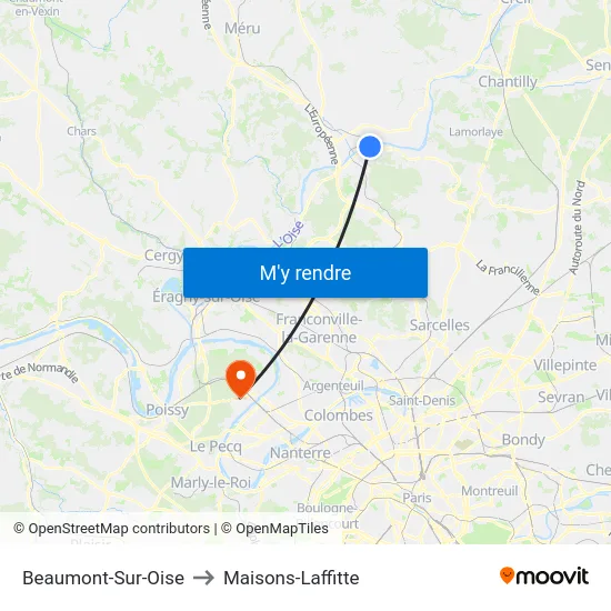 Beaumont-Sur-Oise to Maisons-Laffitte map