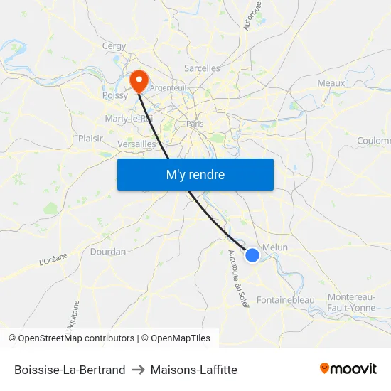 Boissise-La-Bertrand to Maisons-Laffitte map