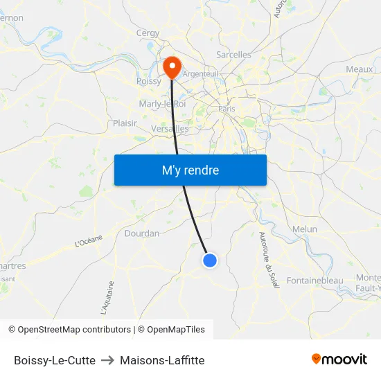 Boissy-Le-Cutte to Maisons-Laffitte map