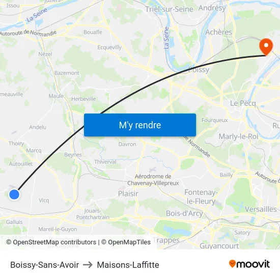 Boissy-Sans-Avoir to Maisons-Laffitte map