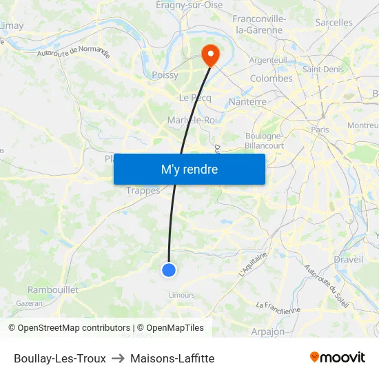 Boullay-Les-Troux to Maisons-Laffitte map