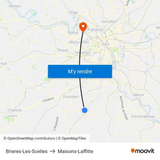 Brieres-Les-Scelles to Maisons-Laffitte map