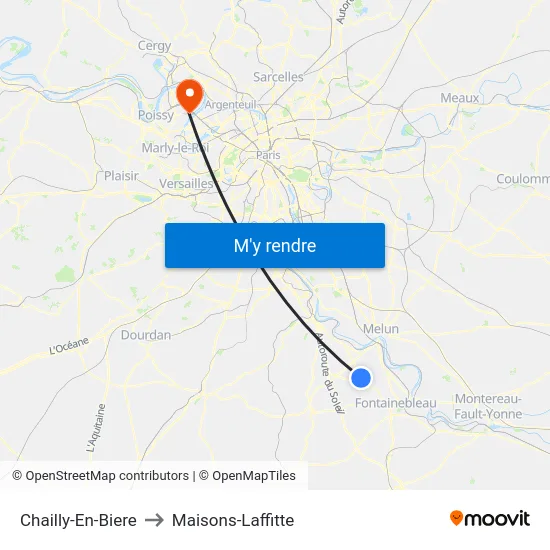 Chailly-En-Biere to Maisons-Laffitte map