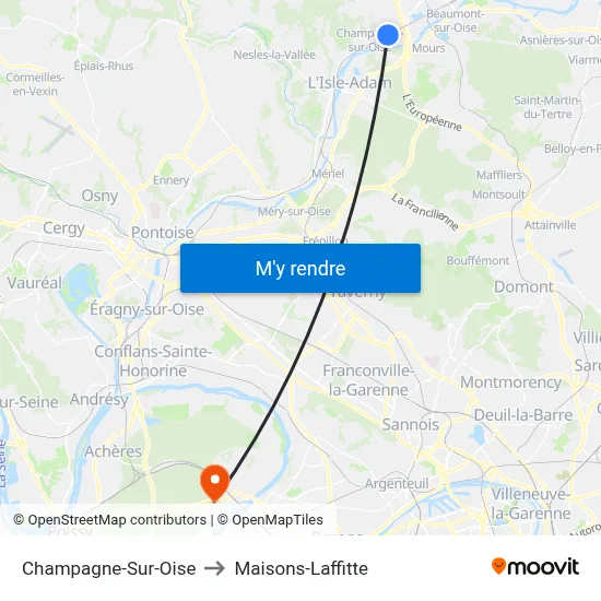 Champagne-Sur-Oise to Maisons-Laffitte map