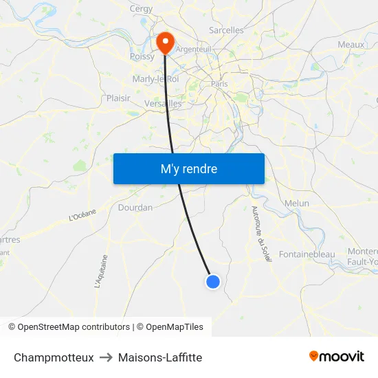 Champmotteux to Maisons-Laffitte map