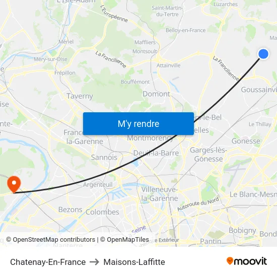 Chatenay-En-France to Maisons-Laffitte map