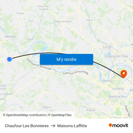Chaufour-Les-Bonnieres to Maisons-Laffitte map