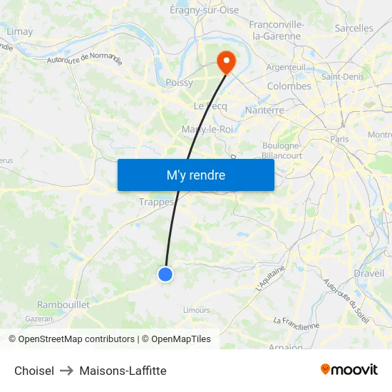 Choisel to Maisons-Laffitte map