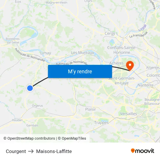 Courgent to Maisons-Laffitte map