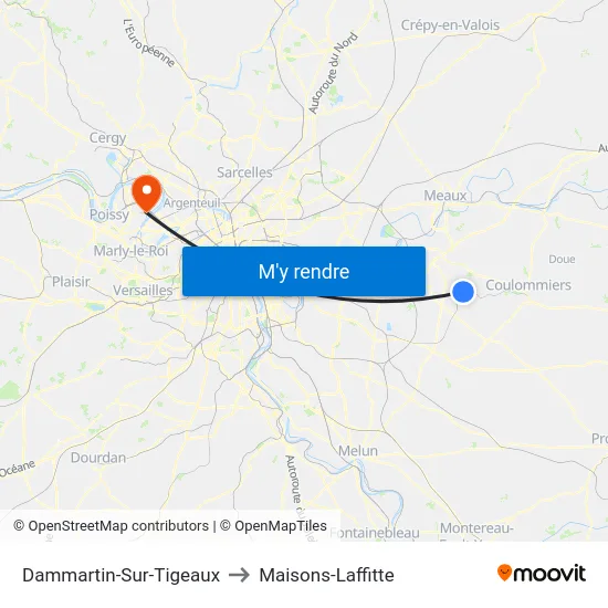 Dammartin-Sur-Tigeaux to Maisons-Laffitte map