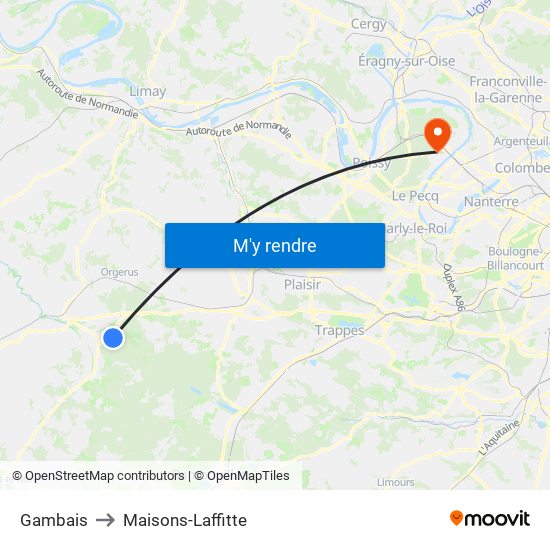 Gambais to Maisons-Laffitte map