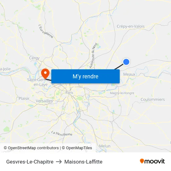 Gesvres-Le-Chapitre to Maisons-Laffitte map