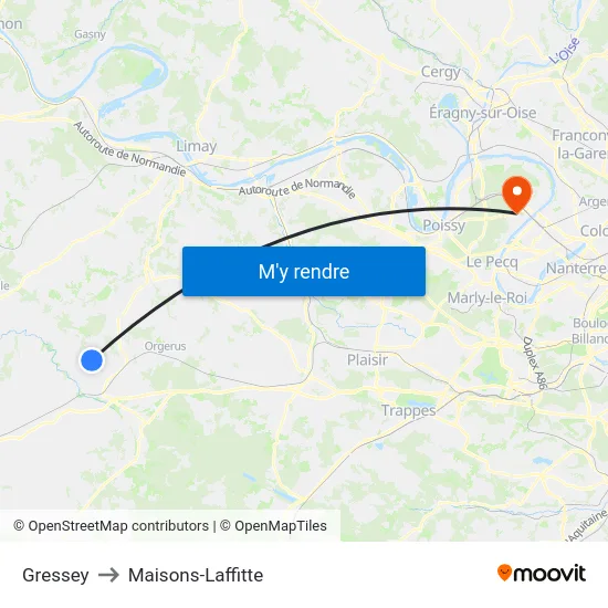 Gressey to Maisons-Laffitte map