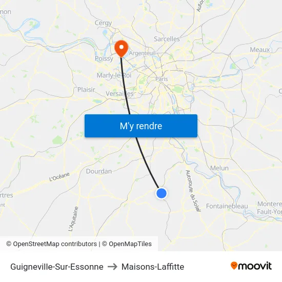 Guigneville-Sur-Essonne to Maisons-Laffitte map