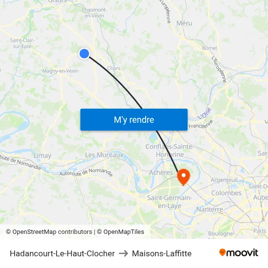 Hadancourt-Le-Haut-Clocher to Maisons-Laffitte map