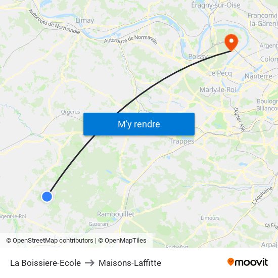 La Boissiere-Ecole to Maisons-Laffitte map