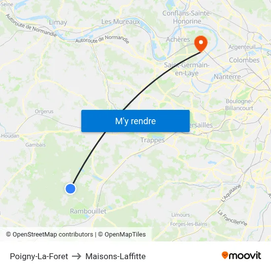 Poigny-La-Foret to Maisons-Laffitte map
