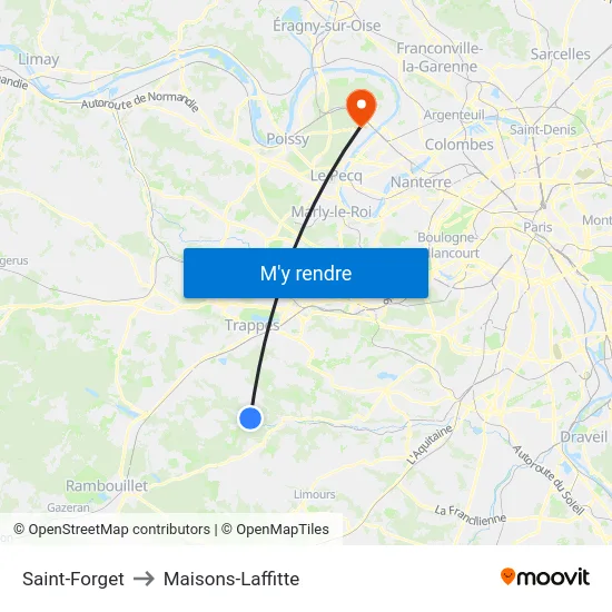 Saint-Forget to Maisons-Laffitte map