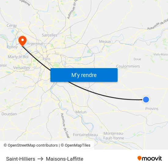 Saint-Hilliers to Maisons-Laffitte map