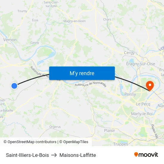 Saint-Illiers-Le-Bois to Maisons-Laffitte map