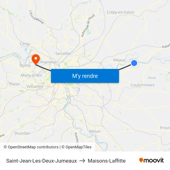 Saint-Jean-Les-Deux-Jumeaux to Maisons-Laffitte map