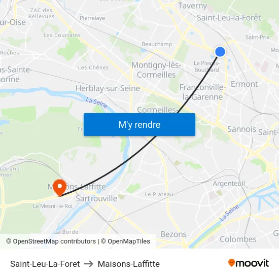 Saint-Leu-La-Foret to Maisons-Laffitte map