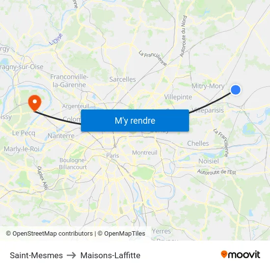 Saint-Mesmes to Maisons-Laffitte map