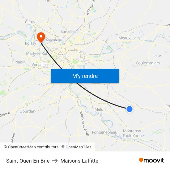 Saint-Ouen-En-Brie to Maisons-Laffitte map