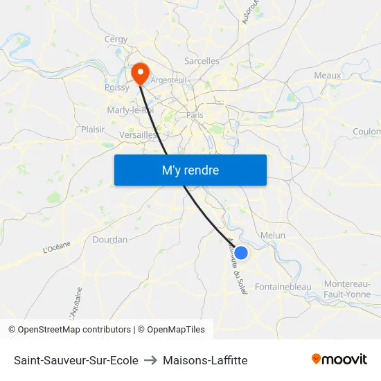 Saint-Sauveur-Sur-Ecole to Maisons-Laffitte map