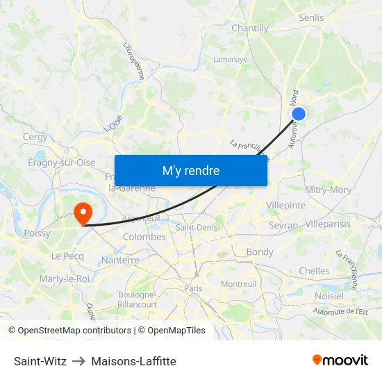 Saint-Witz to Maisons-Laffitte map