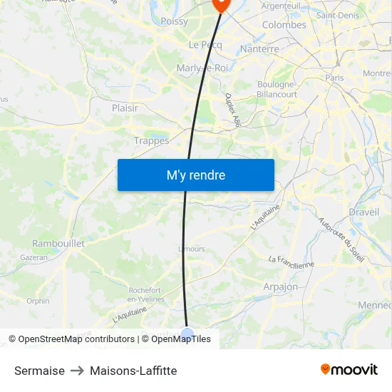 Sermaise to Maisons-Laffitte map