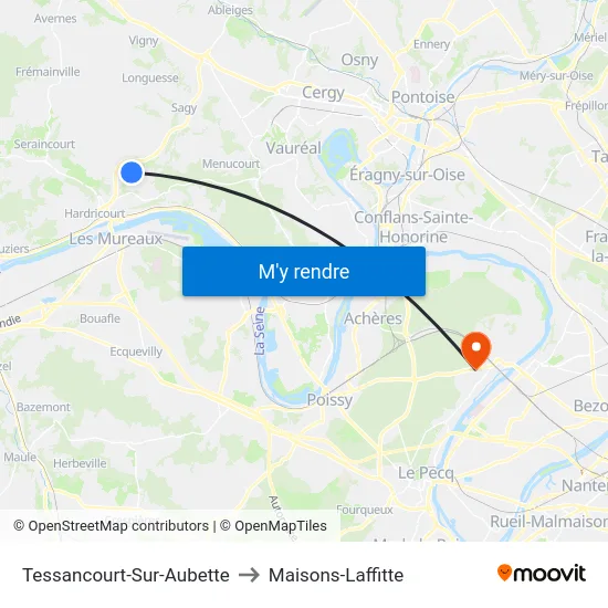 Tessancourt-Sur-Aubette to Maisons-Laffitte map