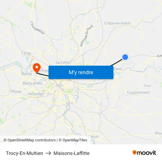 Trocy-En-Multien to Maisons-Laffitte map