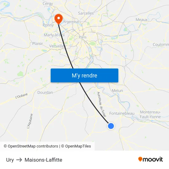 Ury to Maisons-Laffitte map