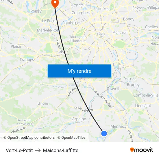 Vert-Le-Petit to Maisons-Laffitte map