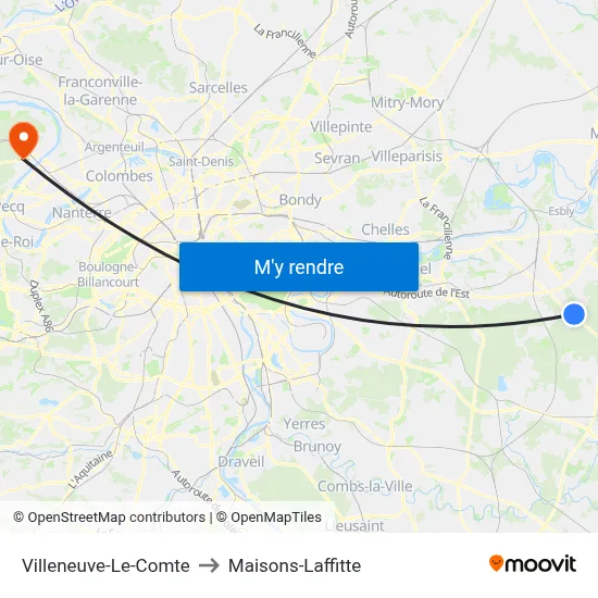 Villeneuve-Le-Comte to Maisons-Laffitte map