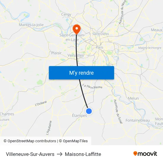 Villeneuve-Sur-Auvers to Maisons-Laffitte map
