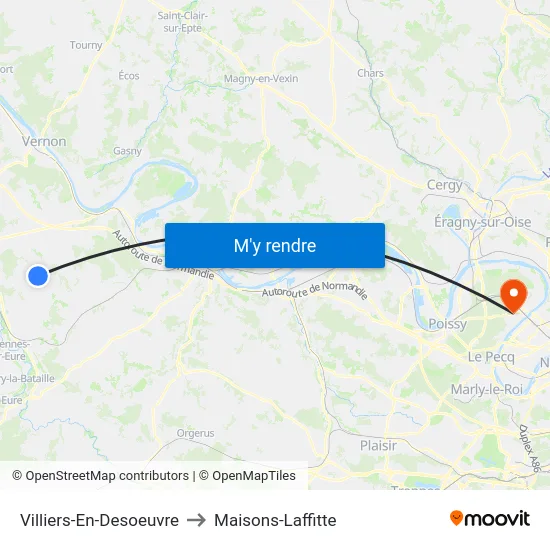 Villiers-En-Desoeuvre to Maisons-Laffitte map
