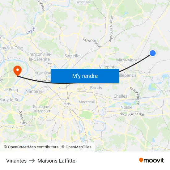 Vinantes to Maisons-Laffitte map