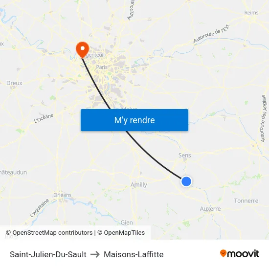 Saint-Julien-Du-Sault to Maisons-Laffitte map