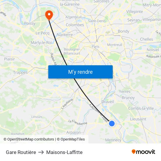 Gare Routière to Maisons-Laffitte map