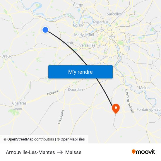 Arnouville-Les-Mantes to Maisse map