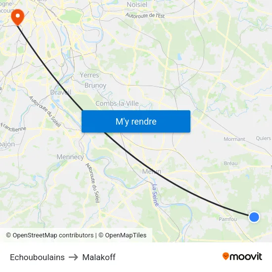 Echouboulains to Malakoff map