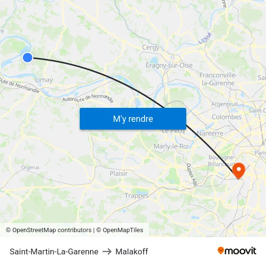 Saint-Martin-La-Garenne to Malakoff map