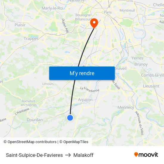 Saint-Sulpice-De-Favieres to Malakoff map